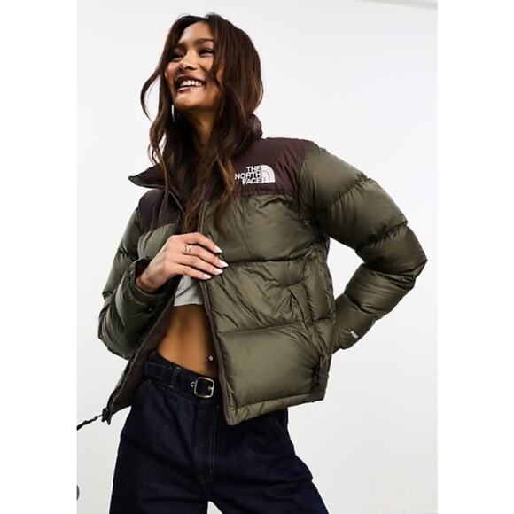 🆕THE NORTH FACE Women 96 Retro Nuptse Jacket Green Brown 700 Down Size XL NWT - Picture 8 of 16